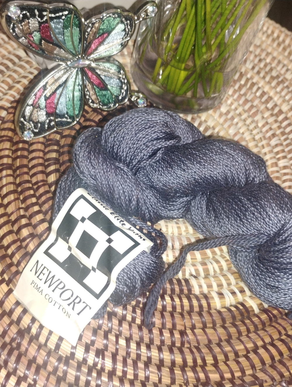 Classic Elite Yarns Newport Pima Cotton Hank in Blue 50 gram Hank NEW - Picture 3 of 8